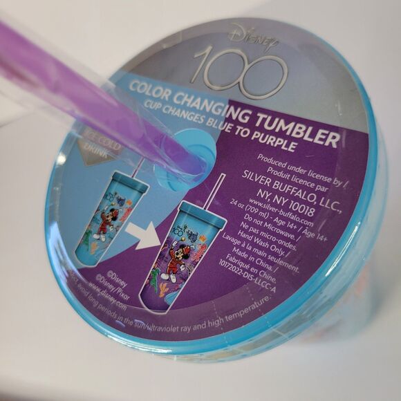 Disney Box Lunch 100 Years Music Sketch Plastic Cup Tumbler Color Changing 24oz - Picture 9 of 14